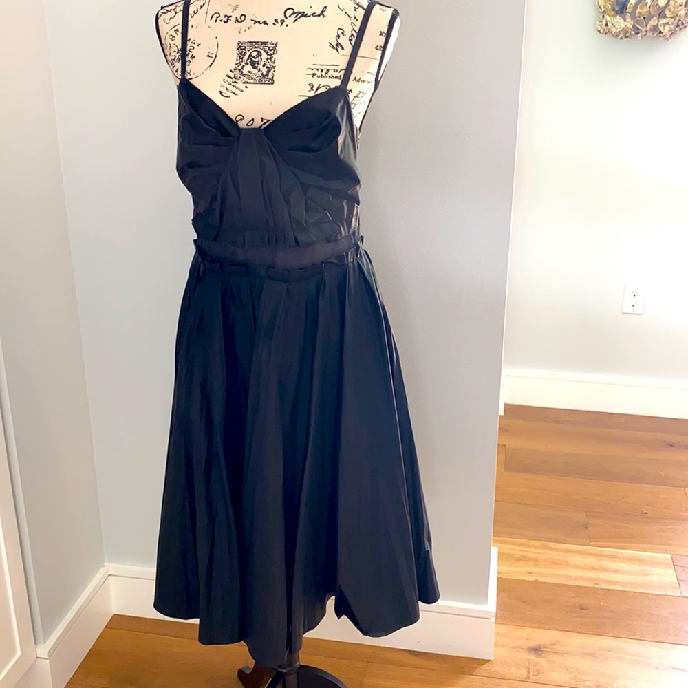 Philosophy Coated Cotton Strappy Black Dress